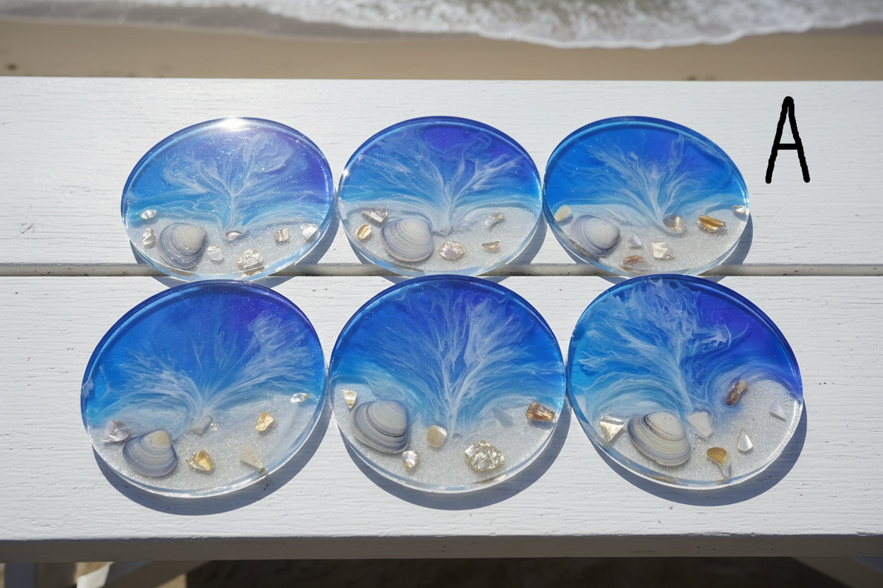 Coastal Tide Tray and Coaster Bundle